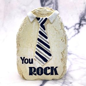 Ganz Father’s Day “You Rock” Resin Faux Rock Black White Tie New Gift Present